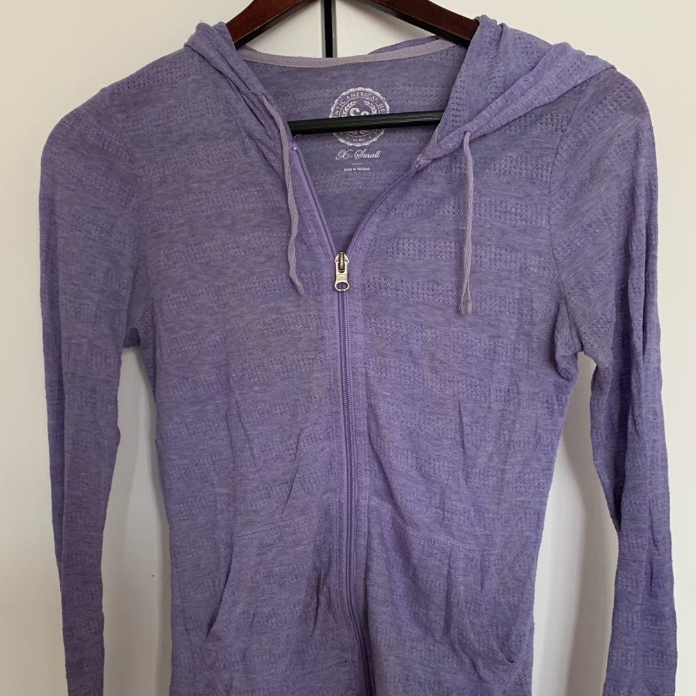 Authentic American Heritage Purple Zip-up Sweater
